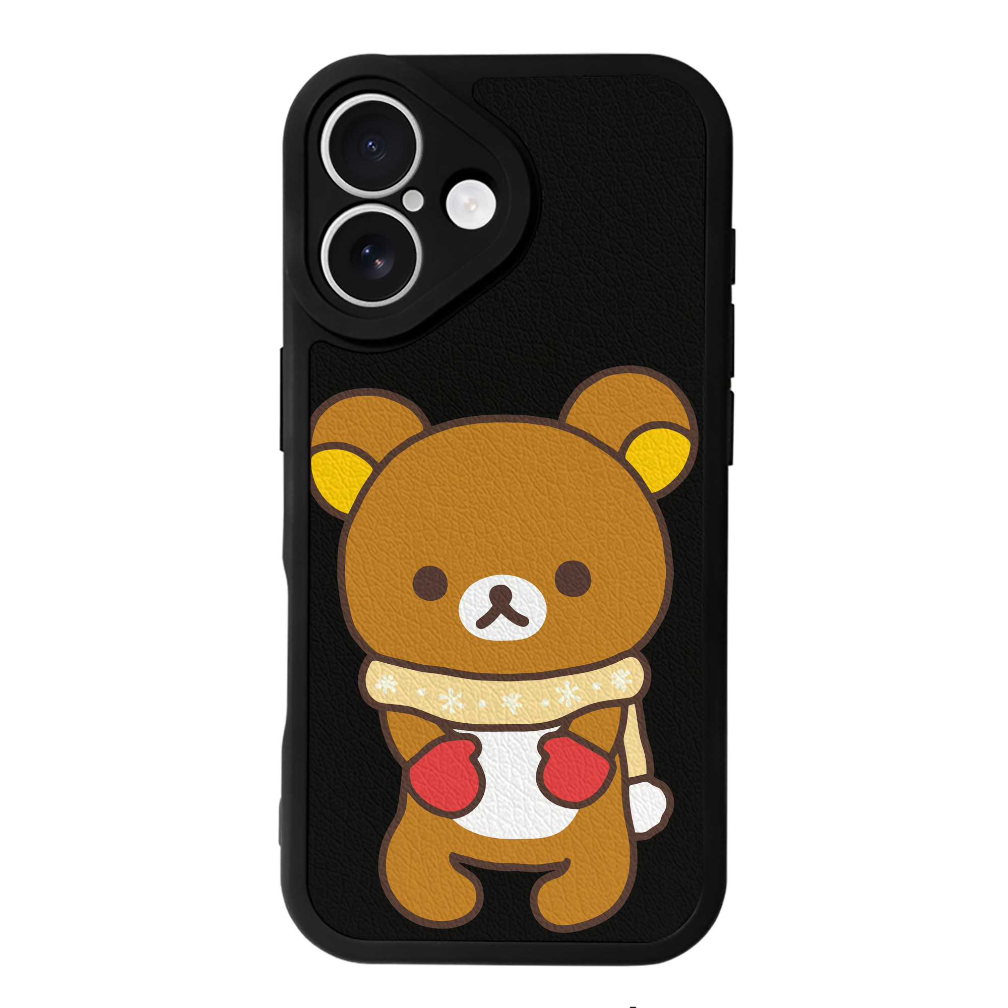 （画像用） リラックマ リラックマ キイロイトリ Rilakkuma Korilakkuma Kiiroitori 【iPhone 16シリーズ対応】シリコンスマホケース（レザー調） 材質：シリコン
